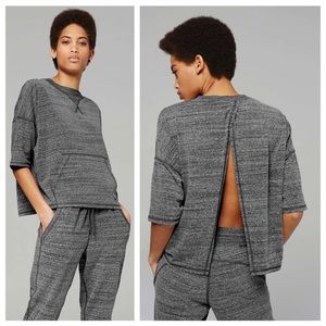 Ivy Park Split Back Tee in Marled Grey